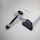 Black Jade Black Obsidian Gua Sha Natural Skin Care Black Obsidian Jade Roller Gua Sha Set