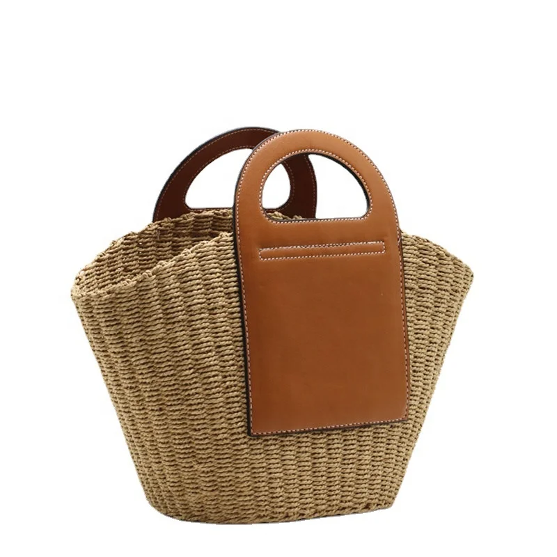 Summer Handmade Bags Women New Large Capacity Straw Bags Woven Basket Tote Beach Handbags