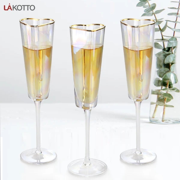 Heart-shaped glass style 140ml champagne glass glass in heart shape goblet glasses clear