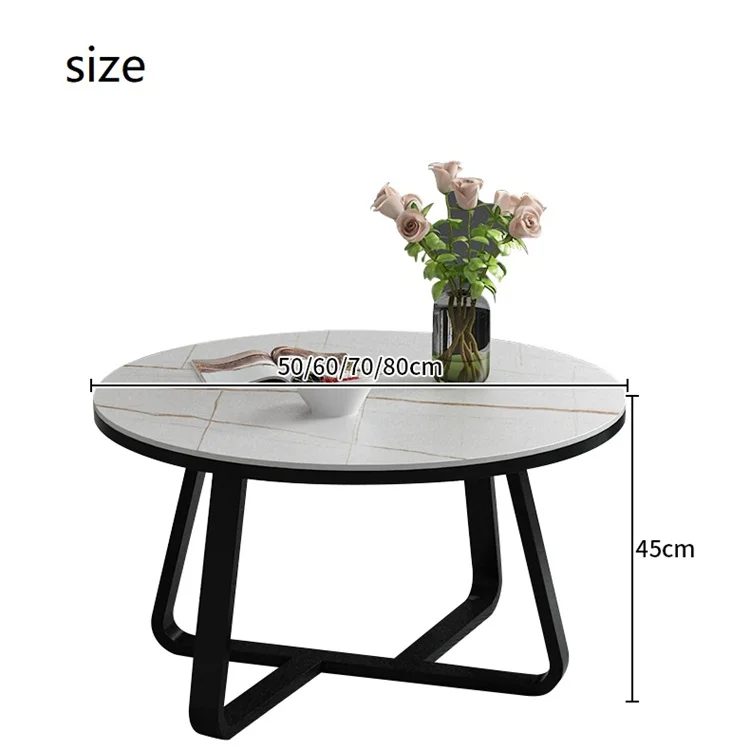 YQ Forever Modern Nordic Tea Table Marble Round Coffee Table Light Luxury Living Room Furniture