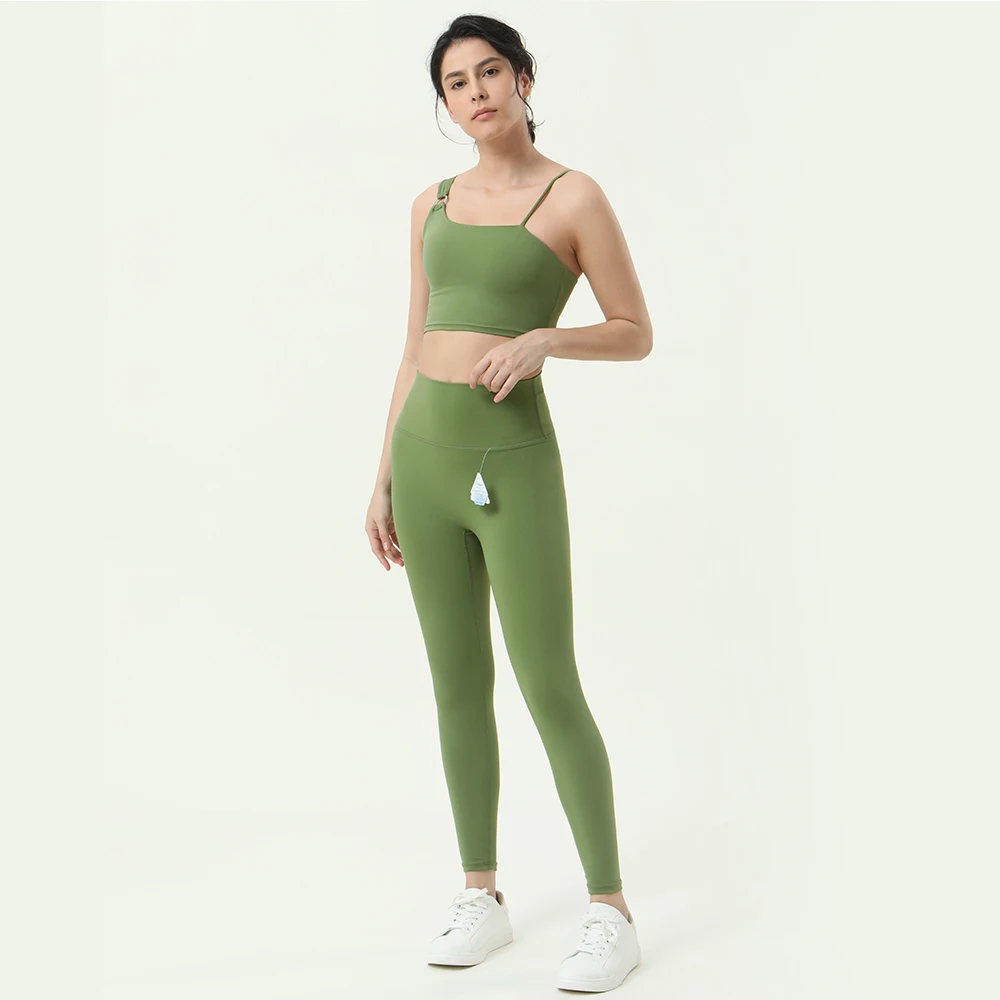 Environmentally friendly regeneration women breathable high waist sportswear outdoor fitness yoga suit