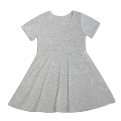 good quality  summer baby girl dress short sleeve soft bamboo cute kids skirts baby clothes for girl