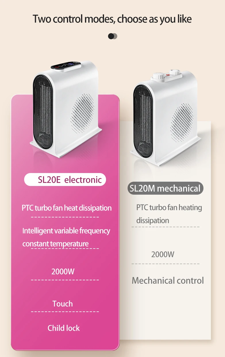 Small Desktop Multifunctional Heater, 2000W, PTC - detail 6