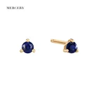 14k Earing Earrings Solid Pure Real Gold Jeverly 14K Earing Aretes 12 Pair Stud September Birthstone Sapphire Earrings