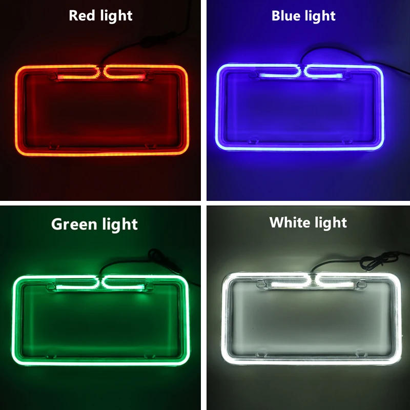 300*150mm Lighted Licence Plate Frame Colourful Lighted Licence Plate Frame for USA factory
