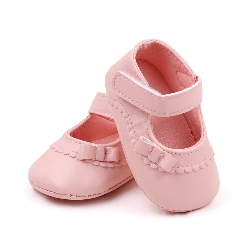 Solid Color Baby Girl Leather Shoes Soft Soles Shallow Mouth Single Shoes Foreign Style Princess Walking Shoes factory