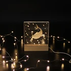 3d Led Led Led 3d Base Customization Wooden Base For Acrylic 3D Illusion LED Night Light Animal