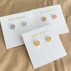 Gold Plated Earrings 2021 Simple 18k Gold Plated Tb Letter T Enamel Designer Earrings Women