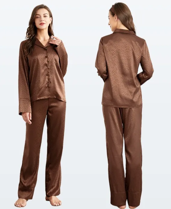 brown silk pajamas