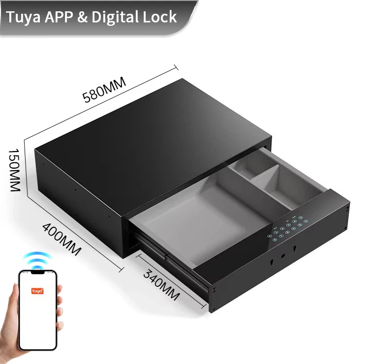product ceqsafe smart wholesale custom hidden password drawer safe box modern for bedroom living room safe storage-5