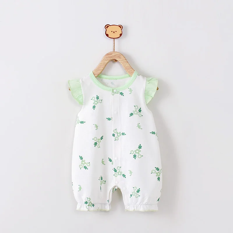Baby jumpsuit pure cotton custom printing baby short sleeve romper clothes baby pajamas
