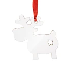 Christmas Personalized Blank Printable Xmas Pendant Sublimation MDF Christmas Tree Ornaments Deer Shape
