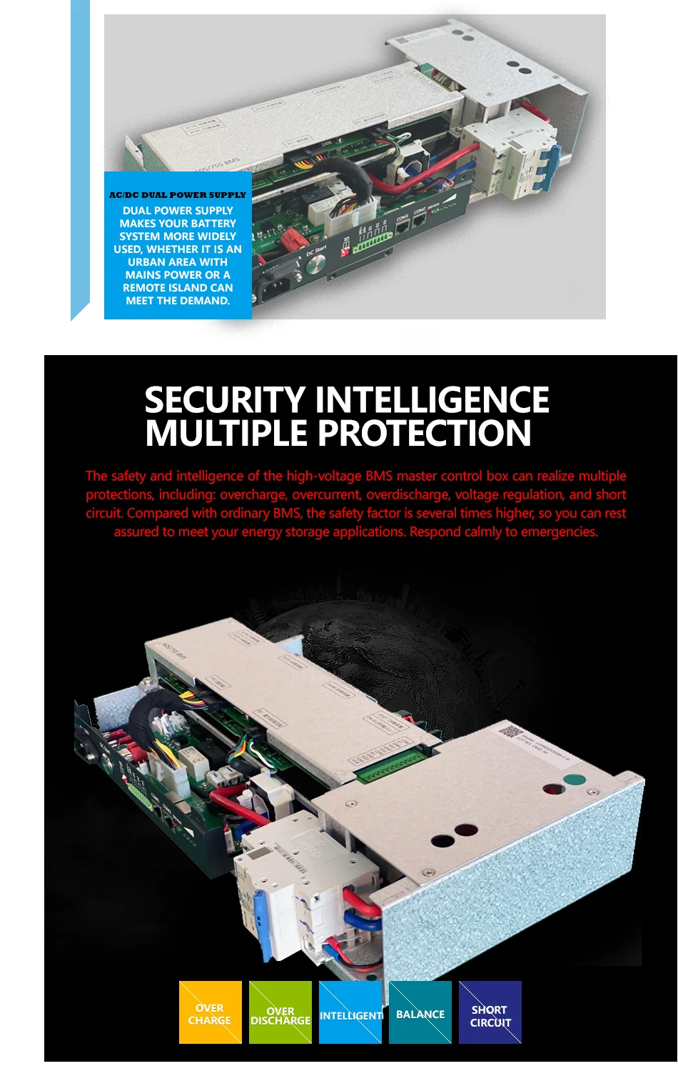 166.4V 52S 100A Battery Management System with Master-Slave Integrated Design for LiFePO4 Battery Packs and 3-Year Warranty