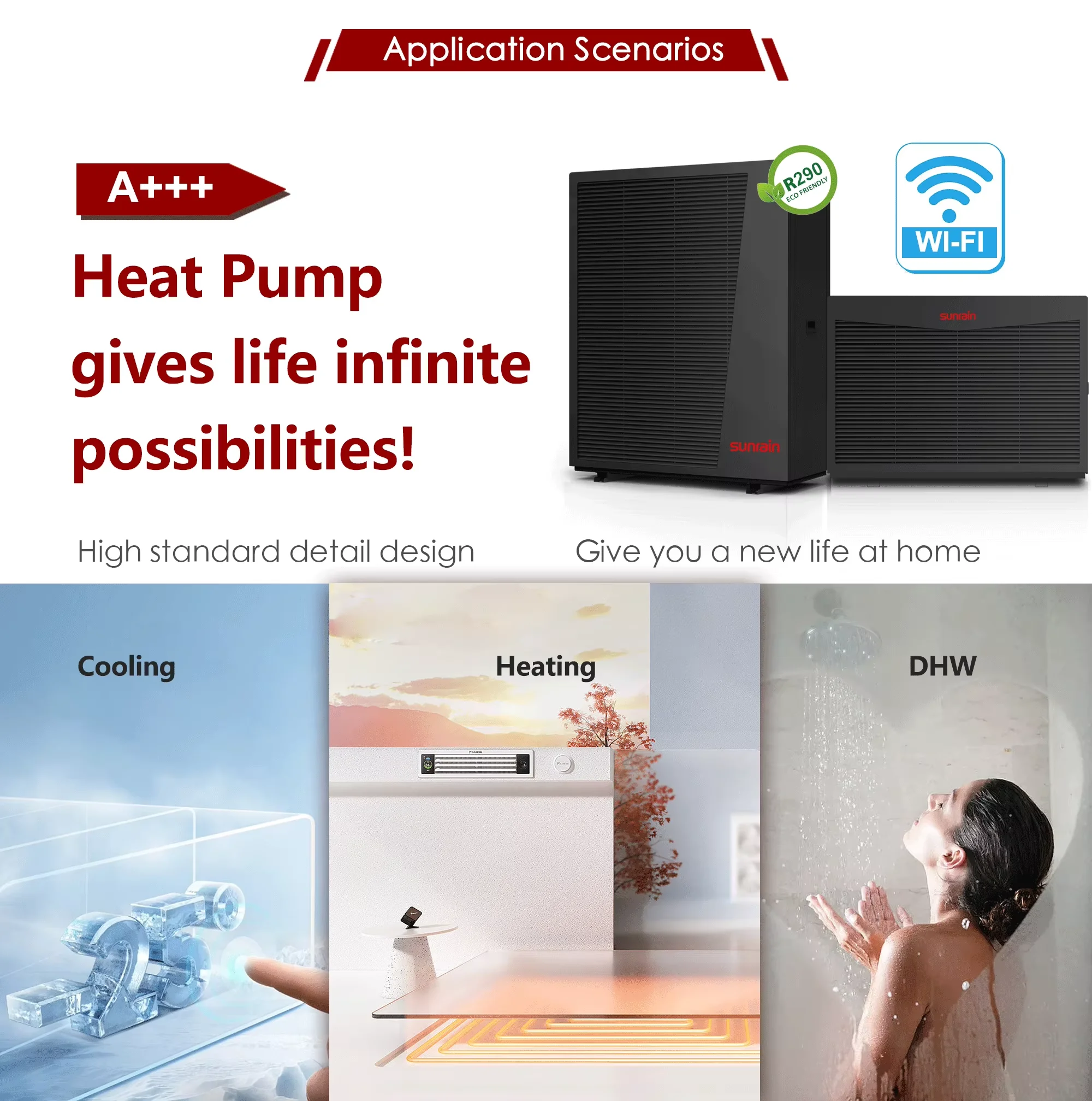 Water Monoblock Heat Pump, 6KW, 12KW, 18KW, R290 - detail 4