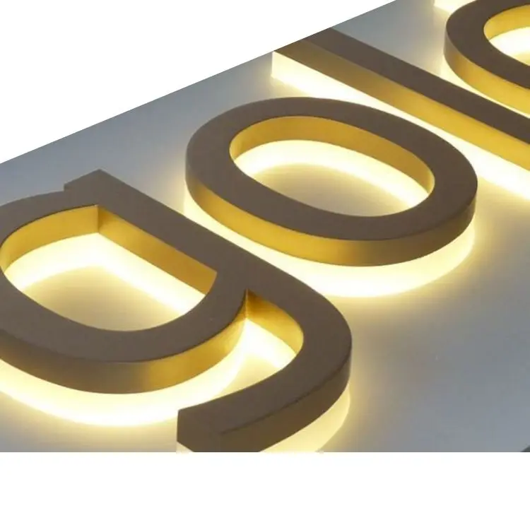 product sry sign stainless steel side punching leak engraving blank edge 3d led letters luminous word mini custom logo sign outdoor993-7