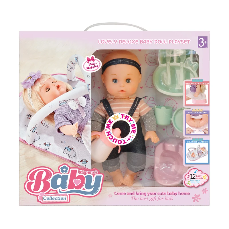 Funny 14 inches drink water pee sleep kids baby doll gift sets for toddlers