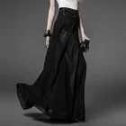 Long Chiffon Skirt Chiffon Punk Rave PQ-032 Wholesale Fashion Lady Long Black Chiffon Divided Skirt