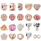 Rose Gold Charms New Designer Rose Gold Plated Flower Heart Charms For Diy Bracelets Jewelry Making Women