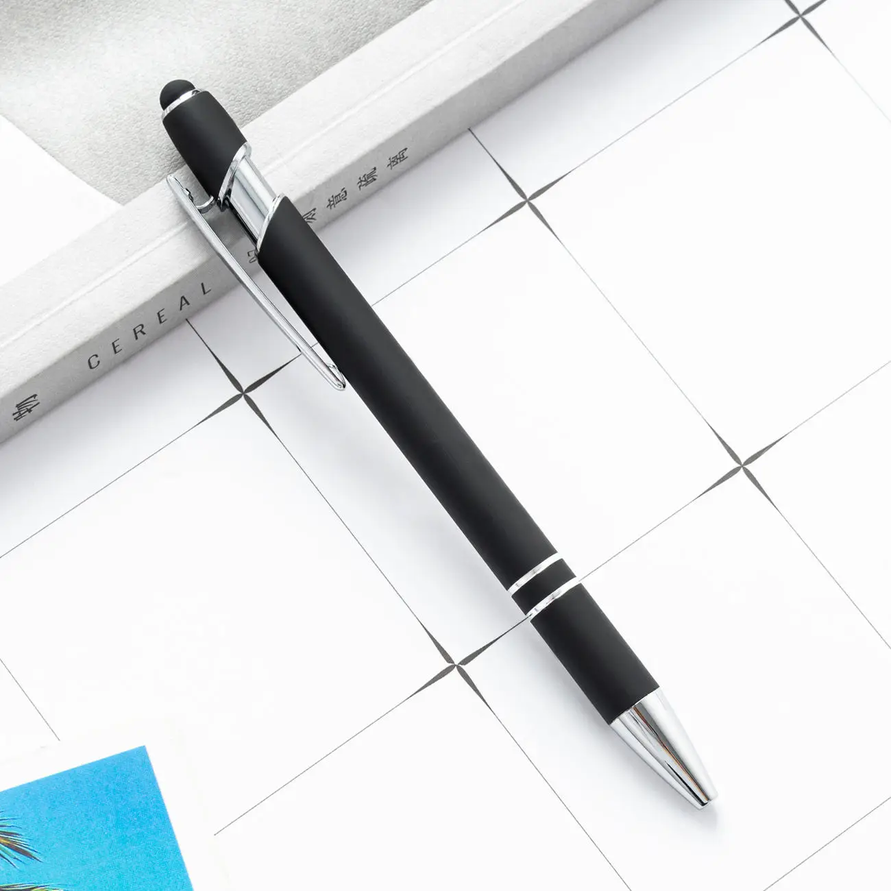 Hot Promotional Multi-function Ball Stylus Soft Touch Screen Pen 2 In 1 Metal Ballpoint Pens With Custom Logo