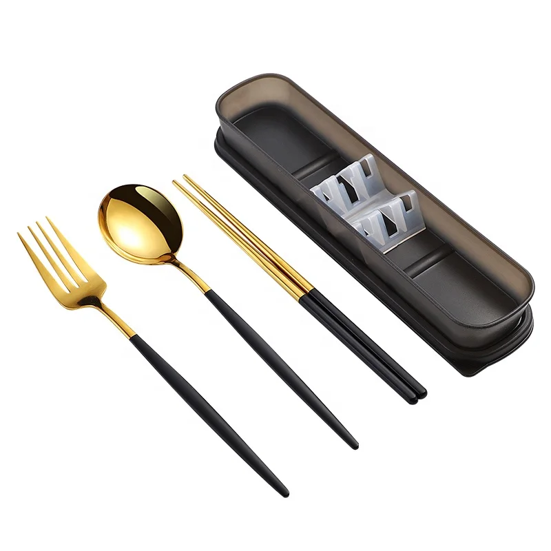 Cutlery Camping Dinnerware Metal Straw Flatware Set Spoon Fork Chopsticks 