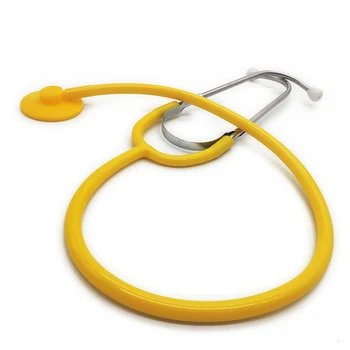 Hot Selling Disposable Lightweight Yellow Red Stethoscope Stainless Steel Ear Hook