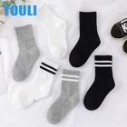Custom Logo Cotton Kids Crew Socks Girl Boy Soft Breathable Running Children School White Socks