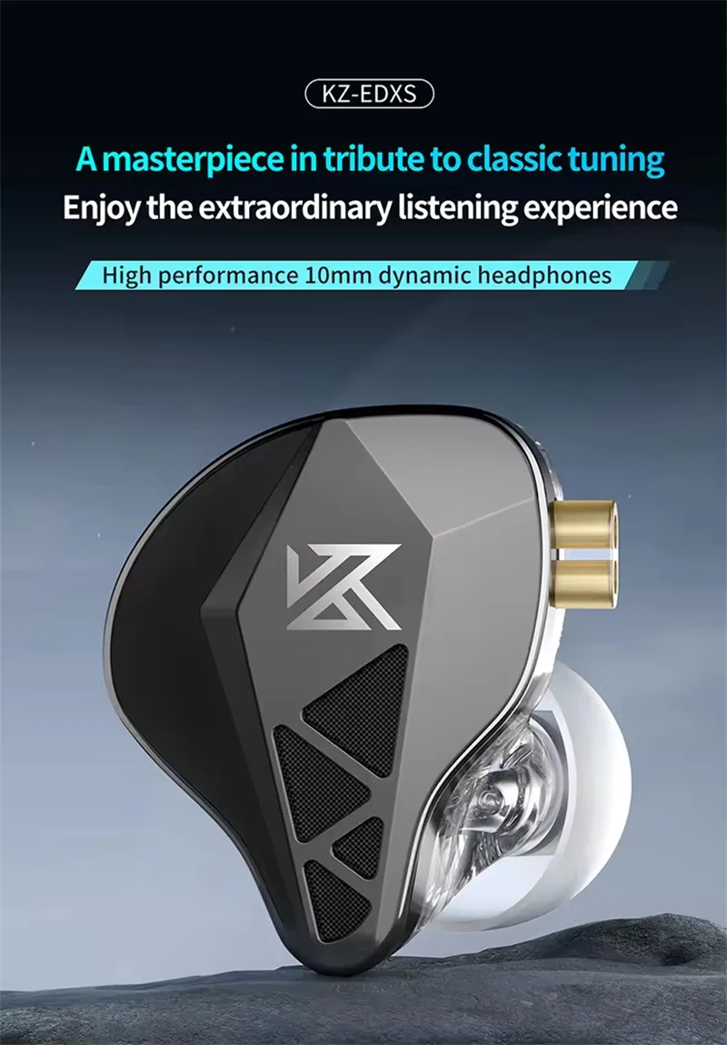 KZ EDXS Wired Earphones Bass Earbuds In Ear Monitor Headphones Sport Noise Cancelling HIFI Headset