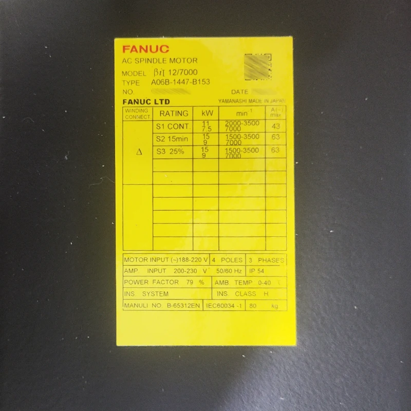 Fanuc A06B-1447-B153 Động Cơ Trục Chính AC Đã Thử Nghiệm