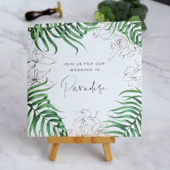 Colorful Garden Design Digital Printing Wedding Invitations Folding Elegant Marriage Card Suite with Foil Floral