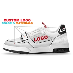 Custom Logo Designer Platform Youth Casual Sport Tennis Shoes 2023 Women Genuine Leather Skateboarding Trainers Fashion Sneaker