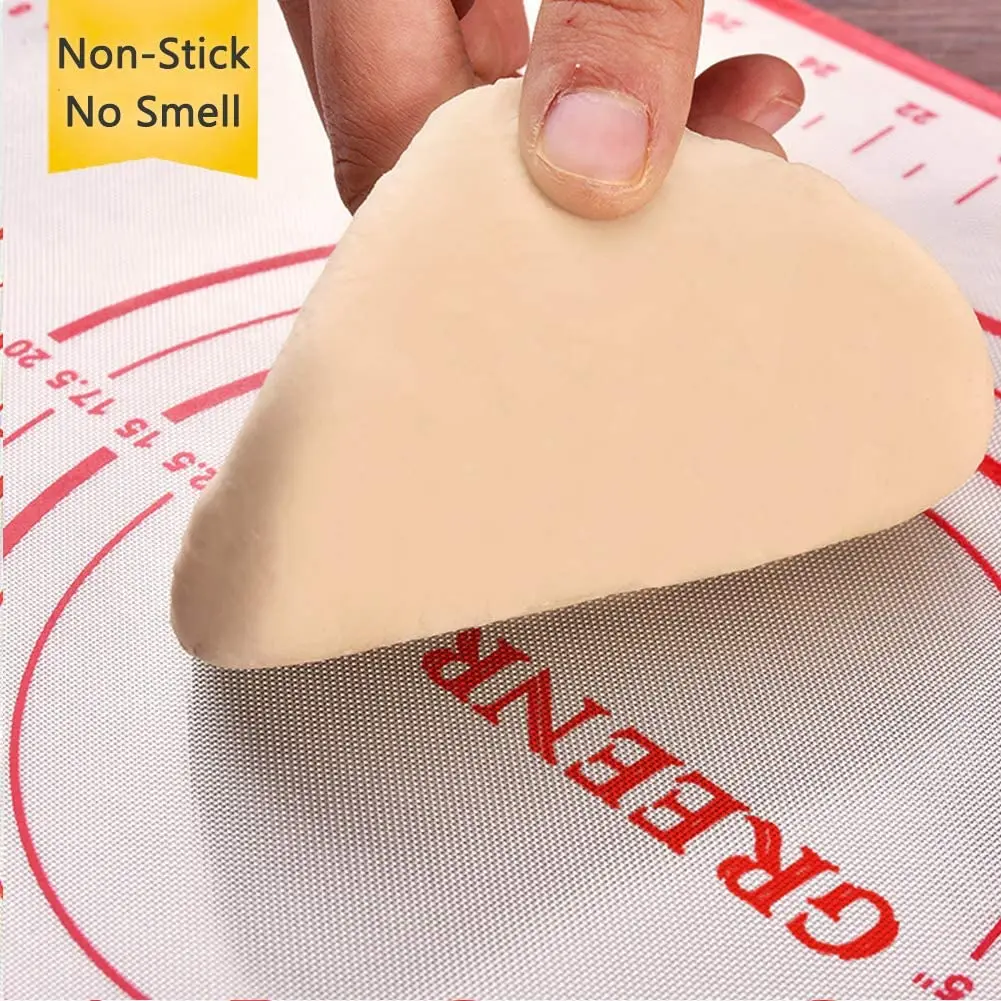 USSE Food Grade Dough Rolling Baking Mat with Measurement Non Stick Reusable Silicone Pastry Mat Baking Mat
