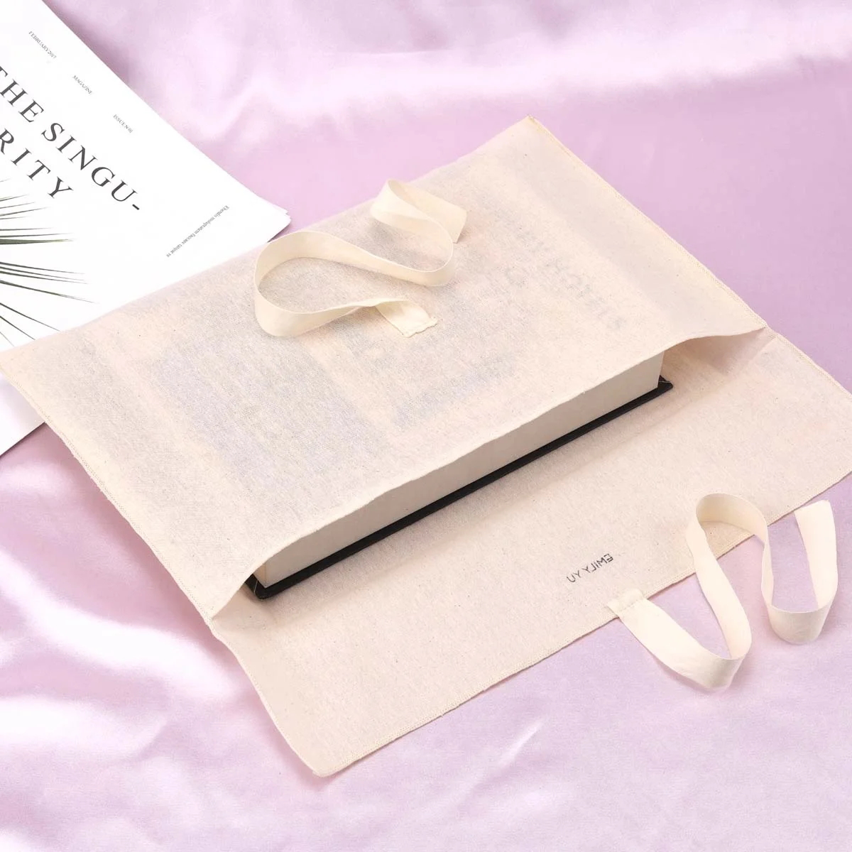 High Quality Organic Large Cotton Flap Clothing Pillow Packaging Dust Bag Custom Logo Printed Muslin Envelope Pouch