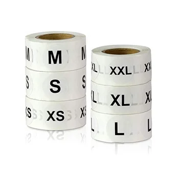 Printing Permanent Adhesive Round Label Roll Clear Size Number Stickers for Clothes