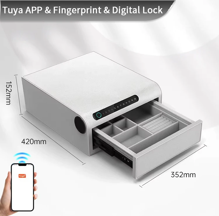 f2 1a ceqsafe smart customized personal jewelry drawer box smart anti theft steel safe storage for home use-3