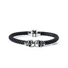 Leather Bracelet Clasp Fashion Mens Leather Bracelet Genuine Stainless Jewelry With Magnetic Clasp Buckle