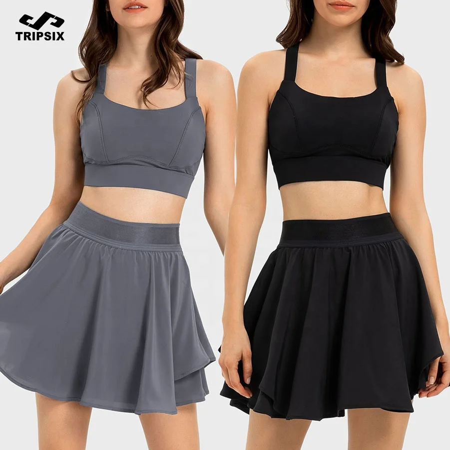 New Design Sexy Sportswear Women Yoga Shorts Fitness Bra Gym Skirt Sets