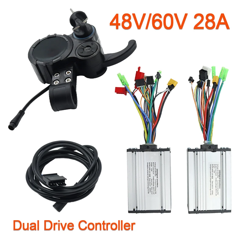 48-60V 22A Dual-Drive Electric Scooter Controller Aluminum Key LCD Power Speed Display Instrument