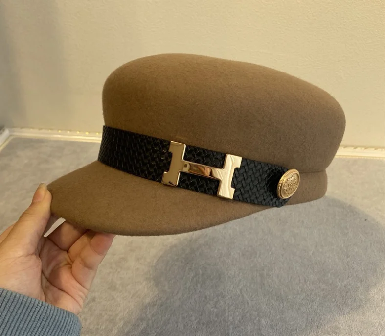 Women Fedora Hat Lady Warm Wool Felt 