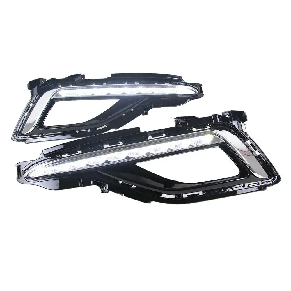 product fog lamp cover led daytime running light left right for 2015 2017 hyundai sonata fog lamp case led-36