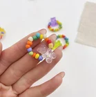 Bear Ring Handmade Candy Color Transparent Bear Rice Beads Girl Heart Sweet Finger Ring For Women