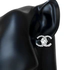 Diamond 2021 Trend Of Fashion 925 Sterling Silver Micro Diamond Luxury Stud CC Earrings For Women Gift