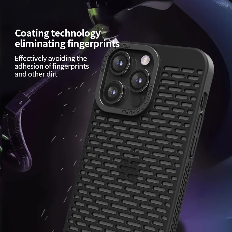 Shockproof Honeycomb Metal Heat Dissipation Phone Case For iPhone 15 14 13 12 11 Pro Max Anti Drop Mobile Cover