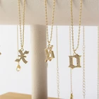 Jewellery Fashion 2022 Jewellery Zircon Letter Pendant High Quality Trendy Women Gold Plated Necklace