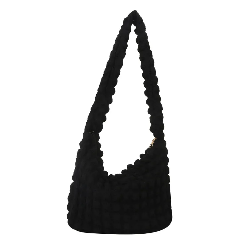 MB4 wholesale custom logo puffy nylon women tote bag cloud fold style large capacity women crossbody bag for daily use