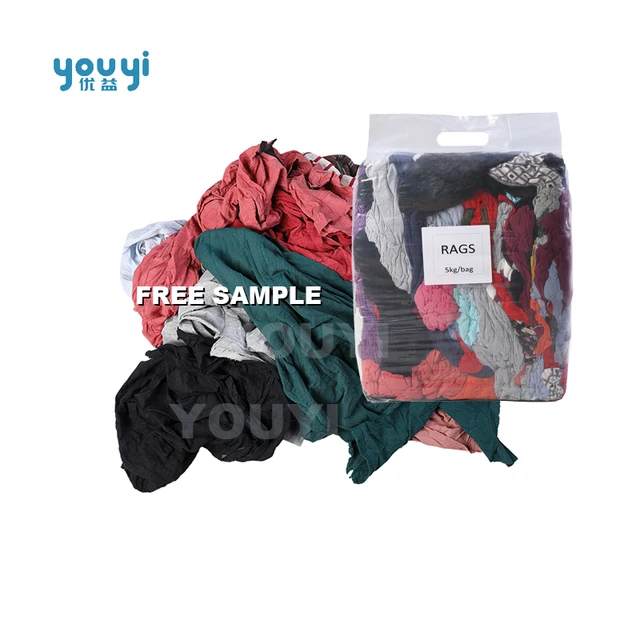 Textile Cotton Waste Rags Used Industrial T-Shirt Wiping Rags Cotton Cleaning clean t shirt rags