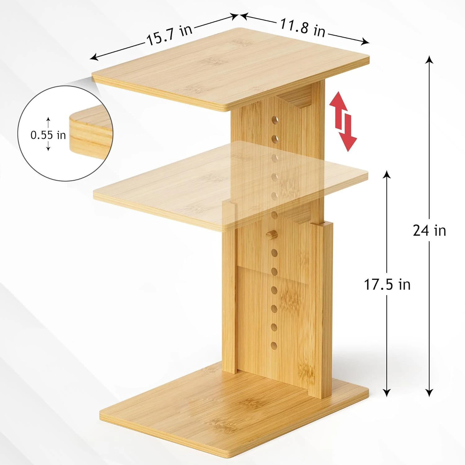 product modern adjustable wooden c shaped side table behind couch table tray bamboo end table for living room furniture-1