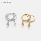 Hoop Earrings Hot Sale Lighting Hoop Earrings White Zircon Gold Plated Women Hoop Earrings