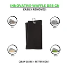Golf Towel China Manufacturers Wholesale Custom Logo Printed Microfiber Waffle Weave Golf Towel With Clip