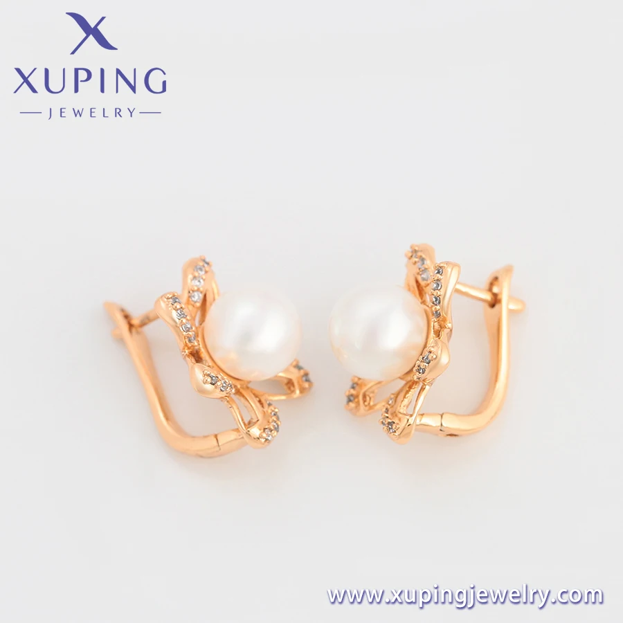 A00906175 xuping jewelry Micro-set zircon pearl cross-border direct supply flower-shaped petals fashion boutique pearl earrings