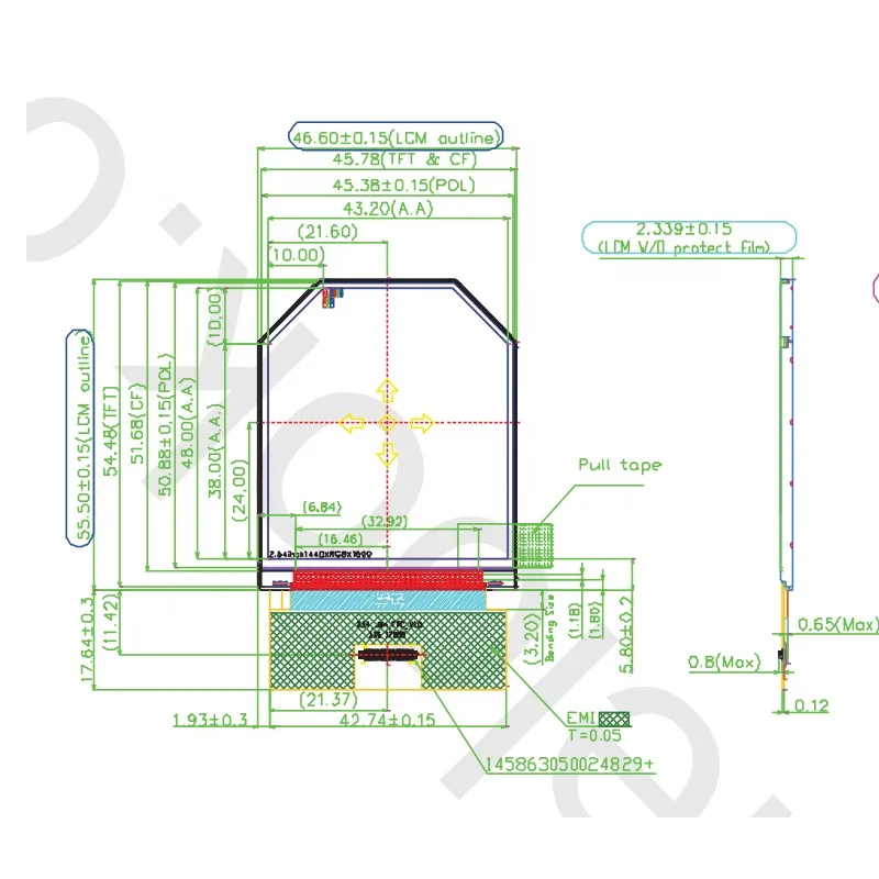 tft lcd size factory